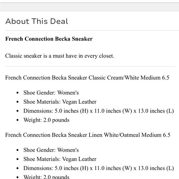 WOMEN'S FRENCH CONNECTION BECKA SNEAKERS. white leather w oatmeal cream size 6 - Picture 5 of 11